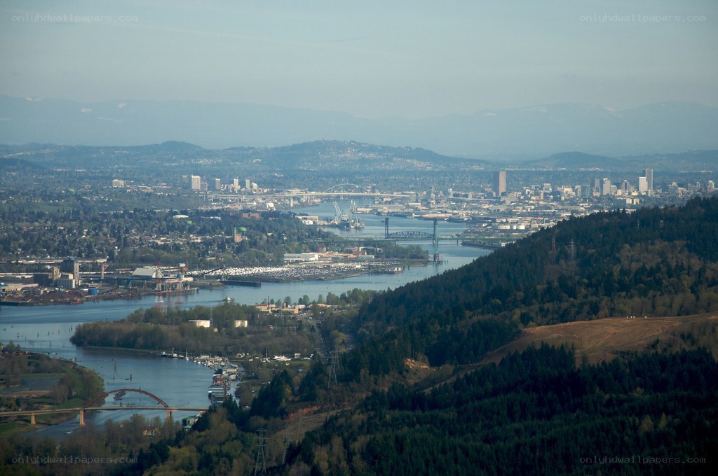Portland cityscape from a hill