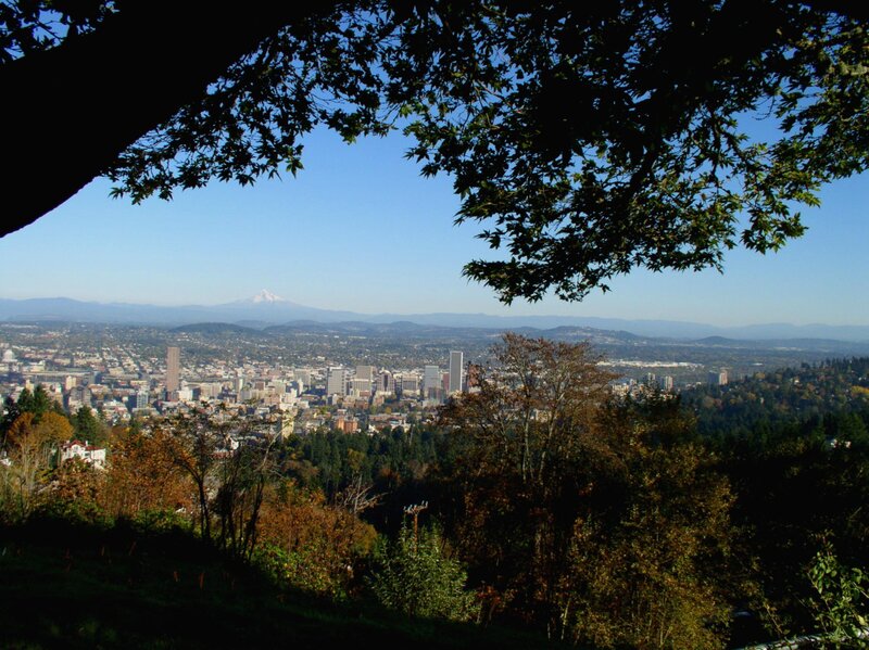 Portland cityscape with Mount Hood