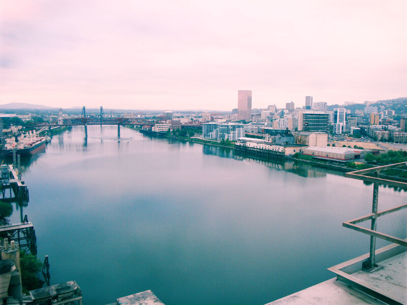 Portland cityscape with river