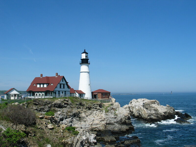Portland Head Light on a sunny day
