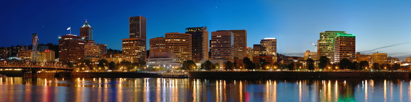 Portland skyline at dusk