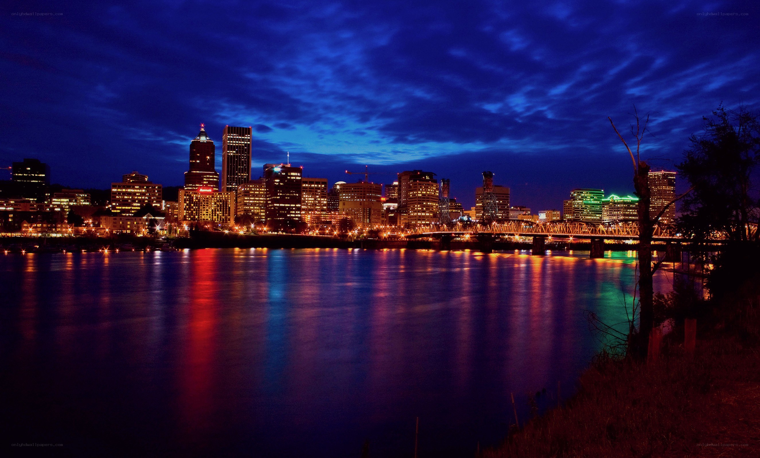 Portland skyline at dusk