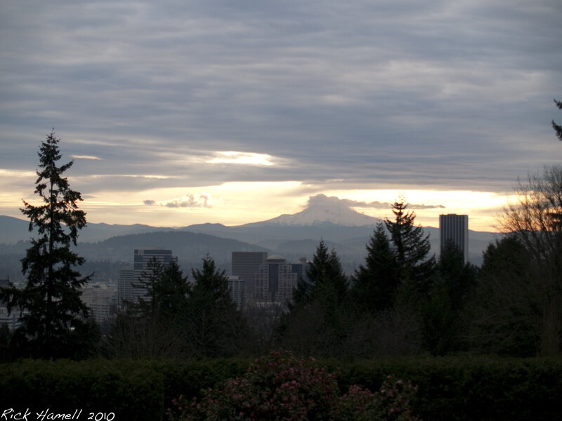 Portland skyline with Mount Hood