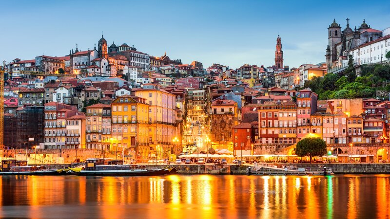 Porto Cityscape at Dusk — Orange