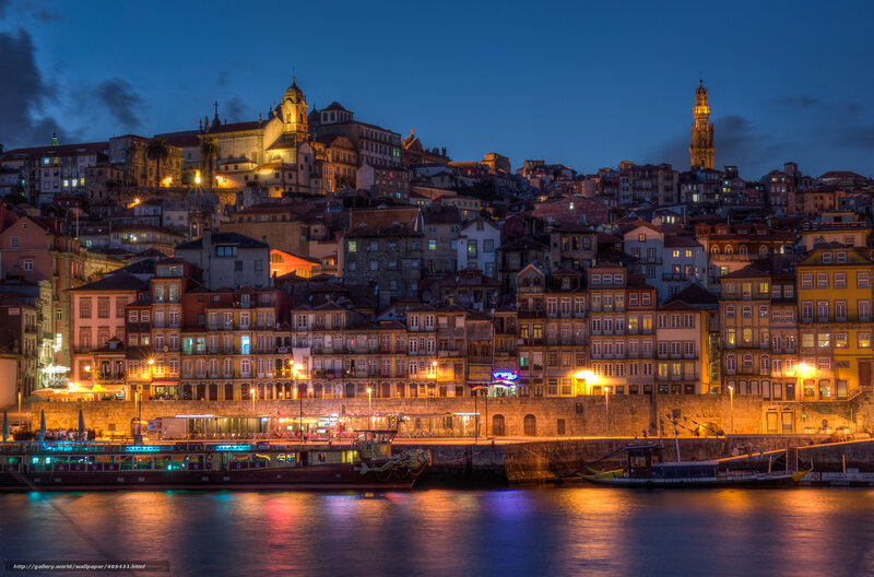 Porto Cityscape at Night — Blue, Serene