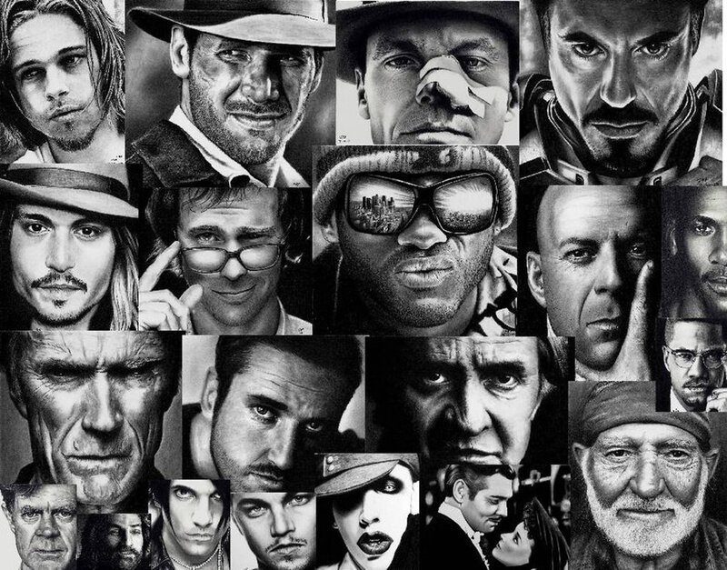Portrait collage of actors
