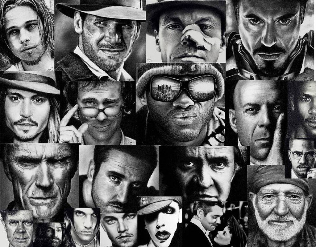 Portrait collage of actors