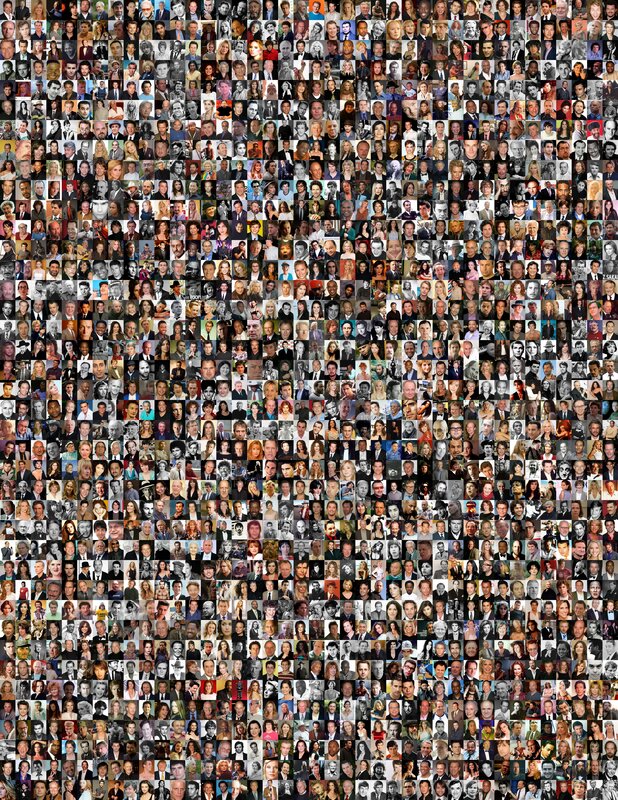 Portrait collage of celebrities