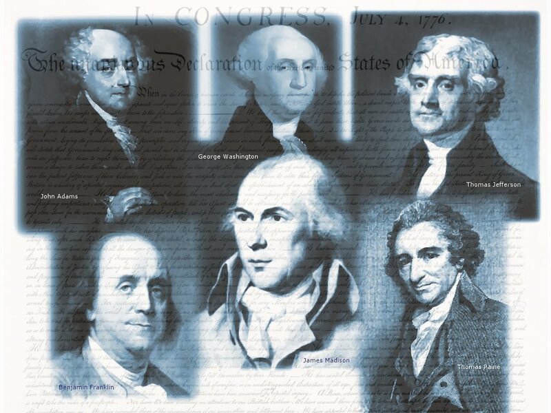 Portrait Collage of Founding Fathers