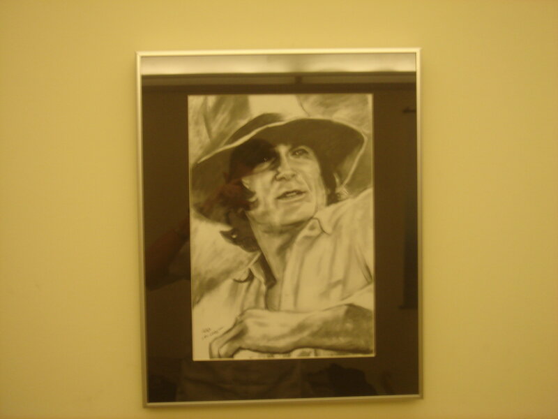 portrait drawing in frame