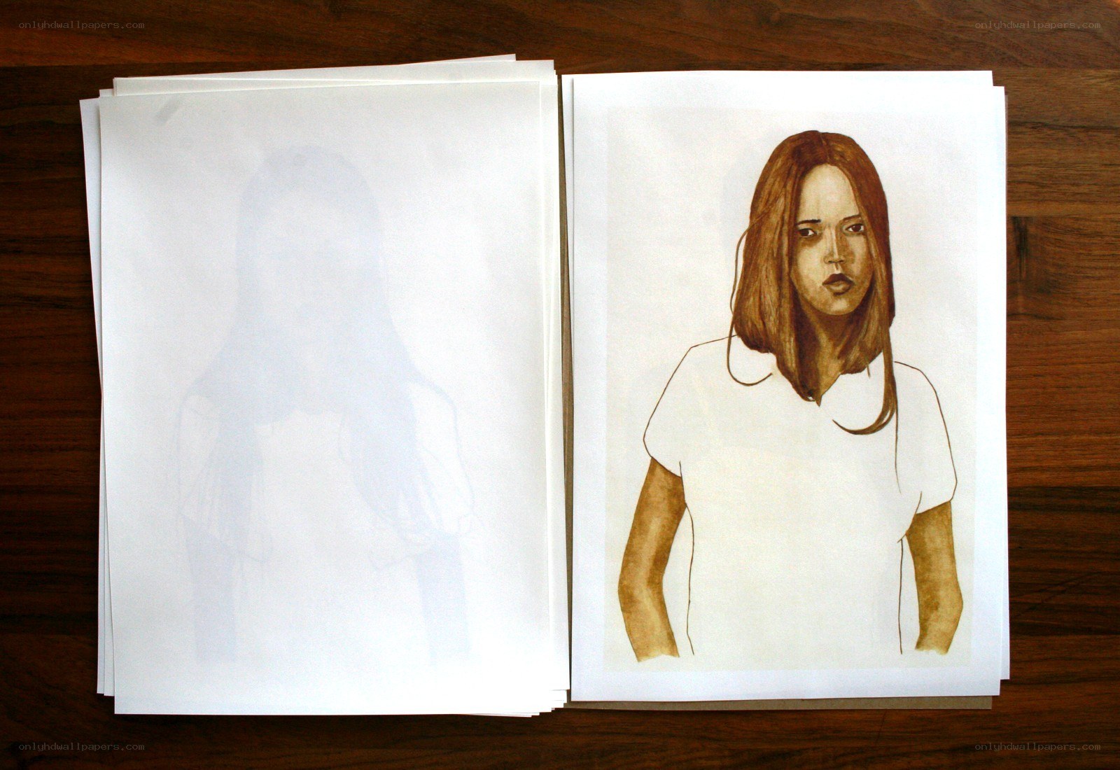 Portrait drawing on paper