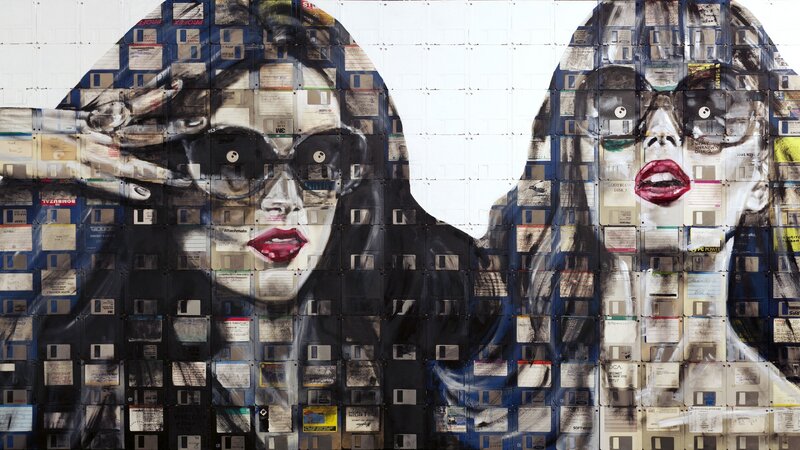 Portrait from floppy disks