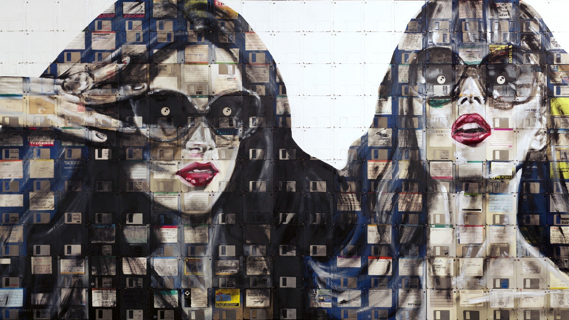 Portrait from floppy disks