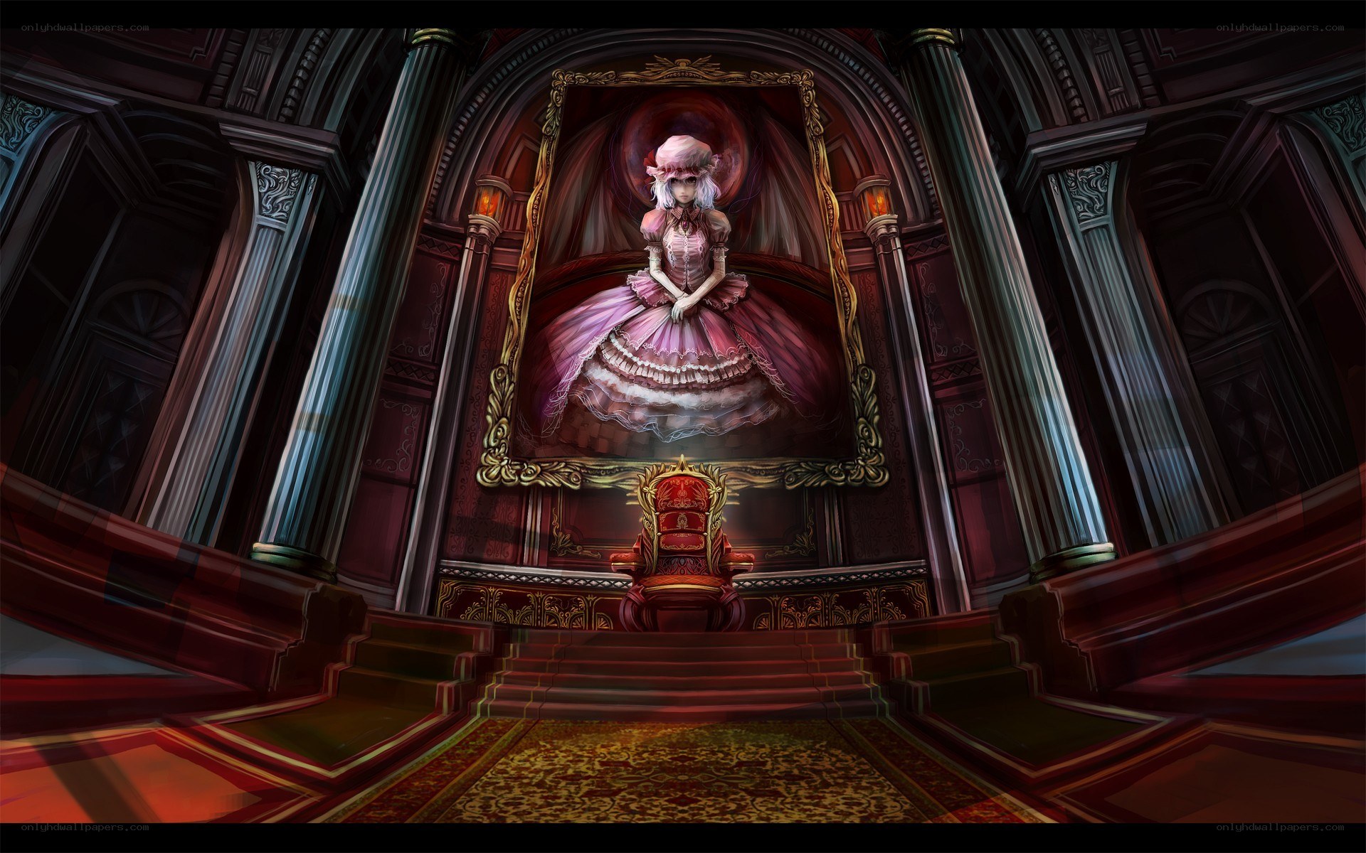 Portrait in a grand hall