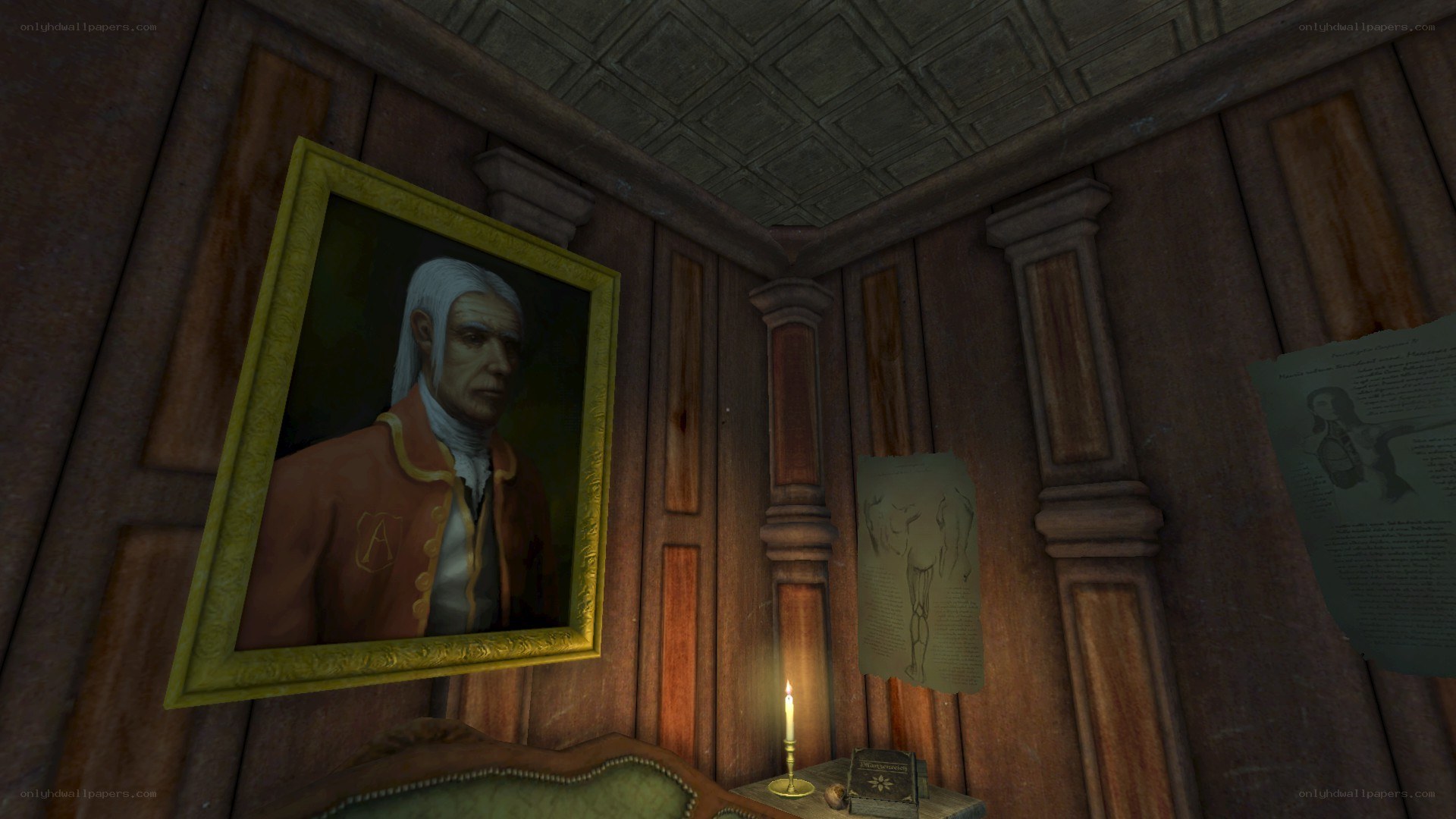 Portrait in a wooden room