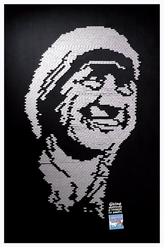 Portrait made of candy