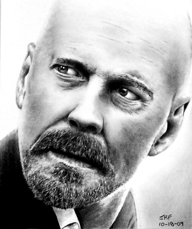 portrait of a bald man