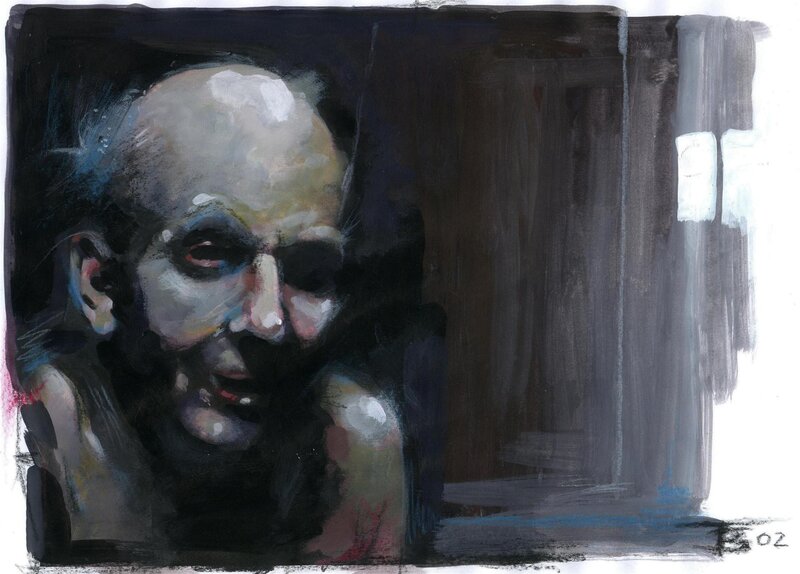 portrait of a bald man