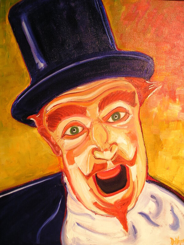 Portrait of a clown in top hat
