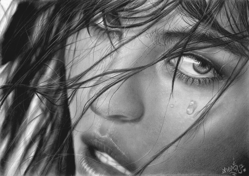 portrait of a crying woman