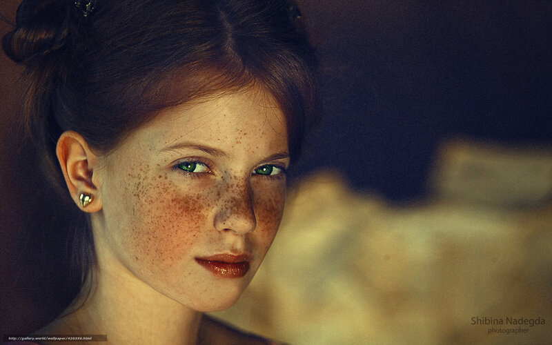 portrait of a girl with freckles