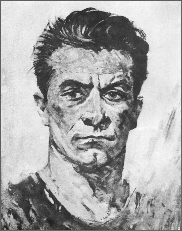 Portrait of a Man — Black, Serious, Painting, White