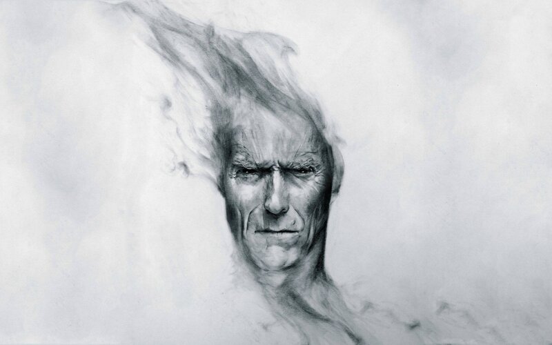 Portrait of a Man — Gray, Dramatic, Illustration