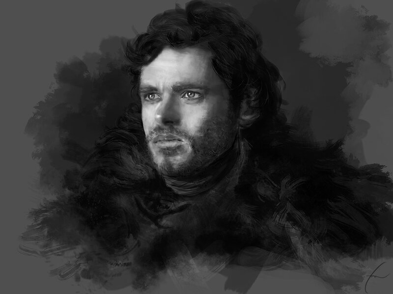 portrait of a man in grayscale