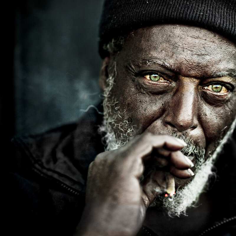 portrait of a man smoking