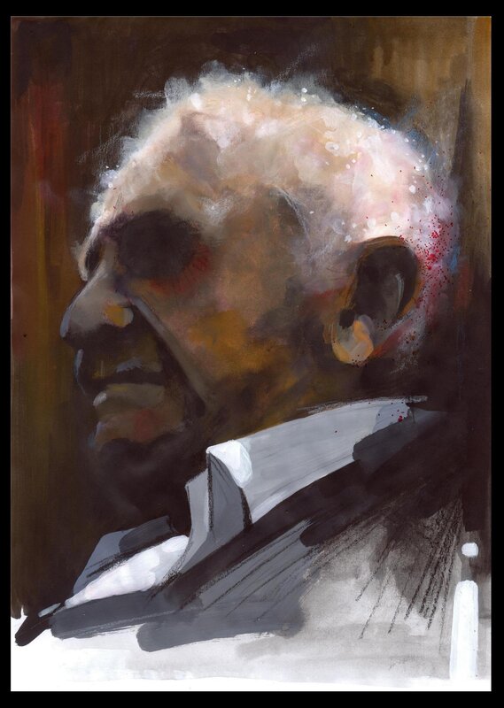 Portrait of a man with blood