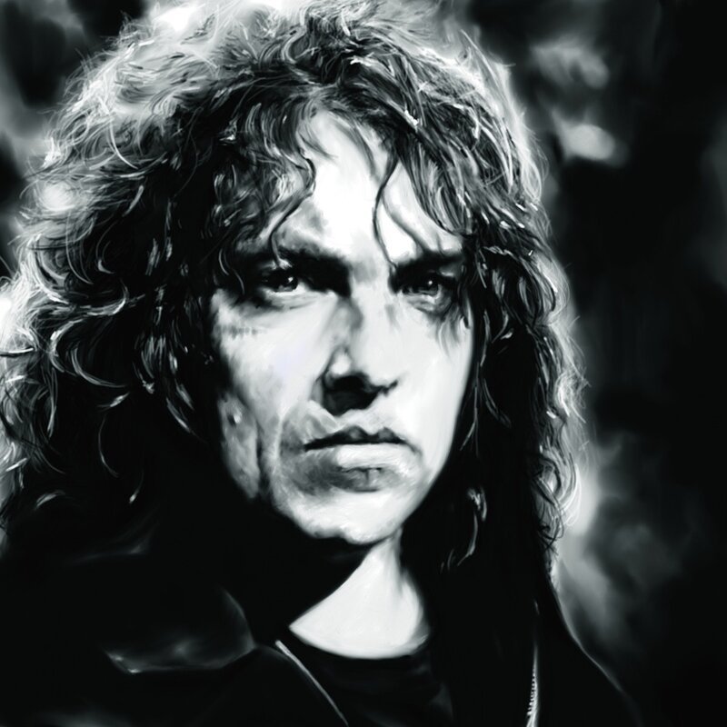 portrait of a man with curly hair