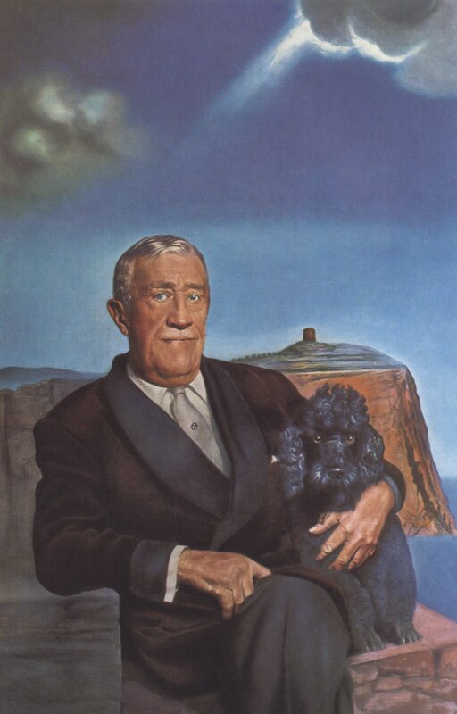 Portrait of a man with his dog