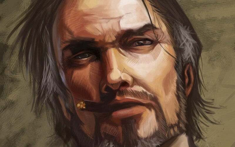 portrait of a man with pipe