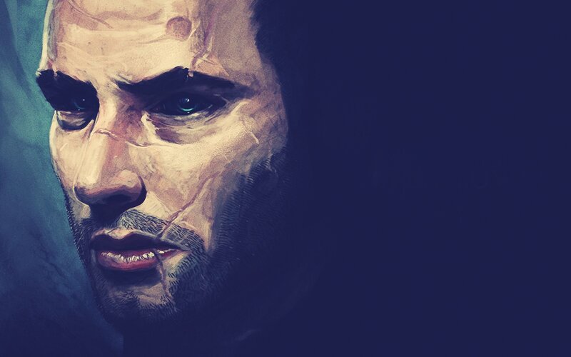 portrait of a man with scars