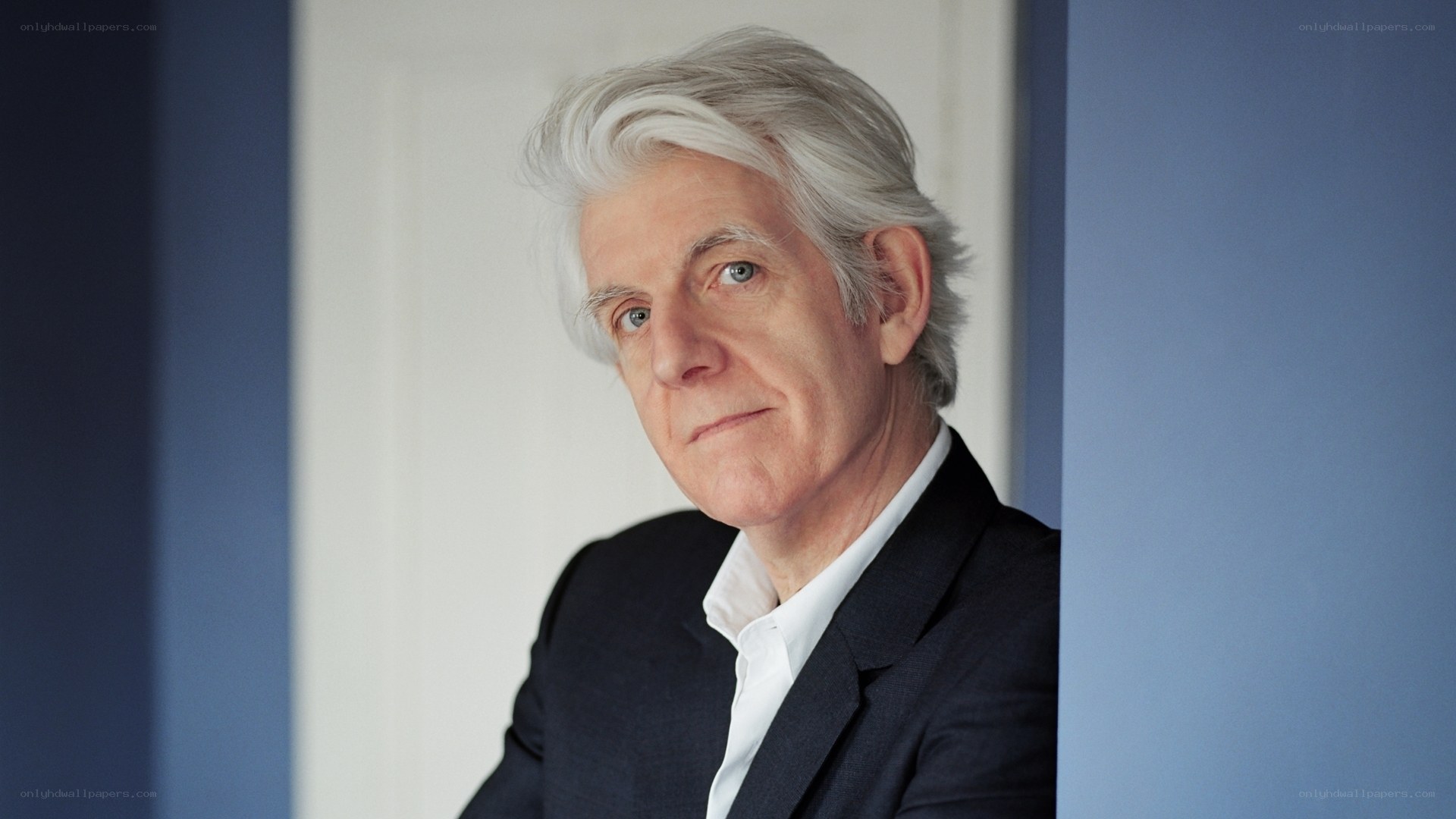 Portrait of a man with white hair