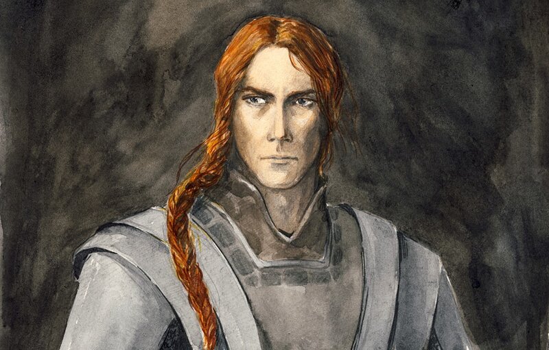 portrait of a red-haired warrior