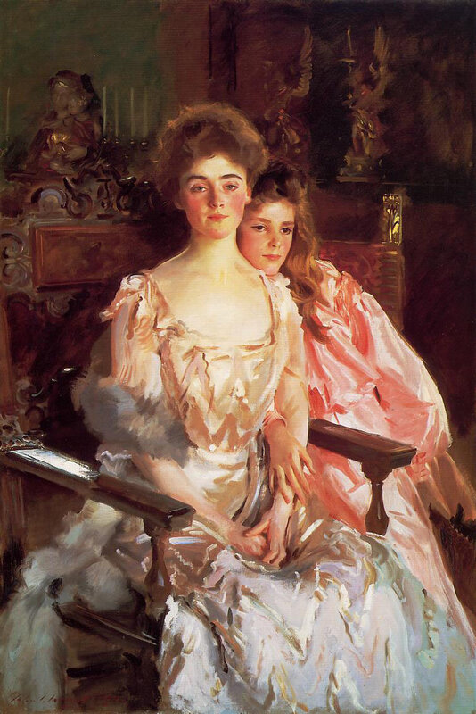Portrait of a woman and child