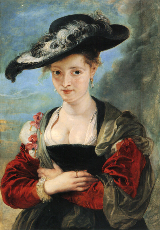 Portrait of a woman in a feathered hat