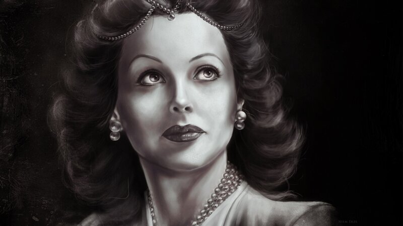 Portrait of a woman in pearls