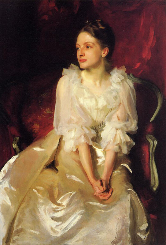 Portrait of a woman in white