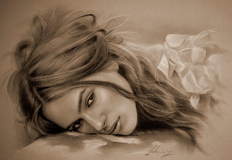 portrait of a woman lying down