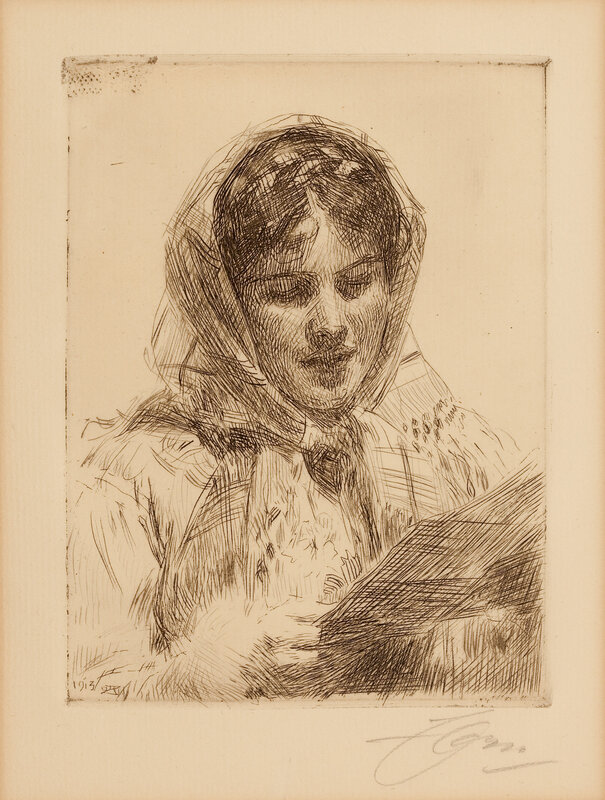 Portrait of a woman reading