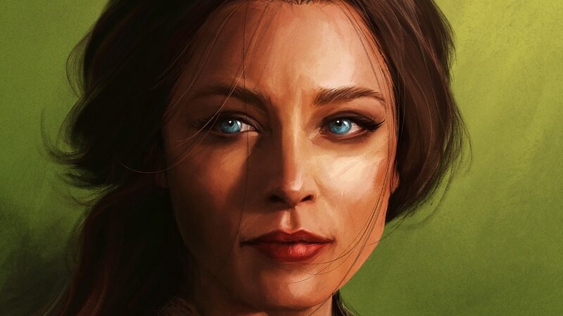 portrait of a woman with blue eyes