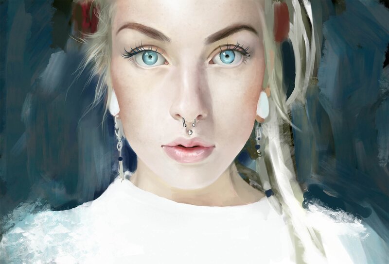 portrait of a woman with blue eyes
