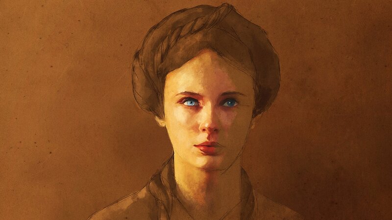 portrait of a woman with blue eyes