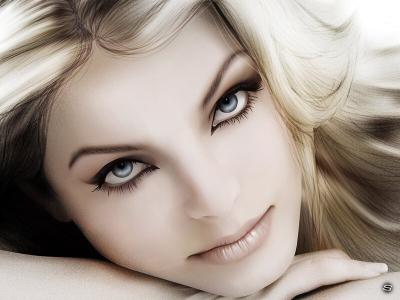 portrait of a woman with blue eyes