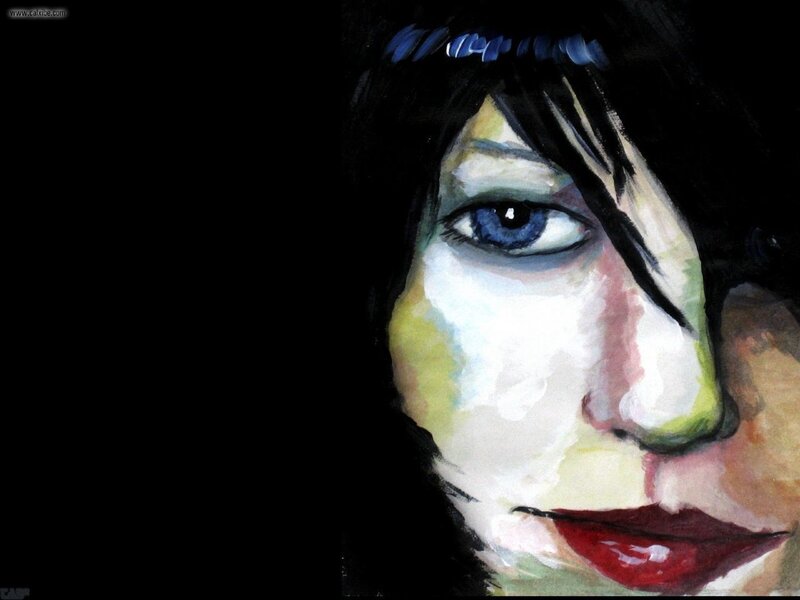 portrait of a woman with blue eyes