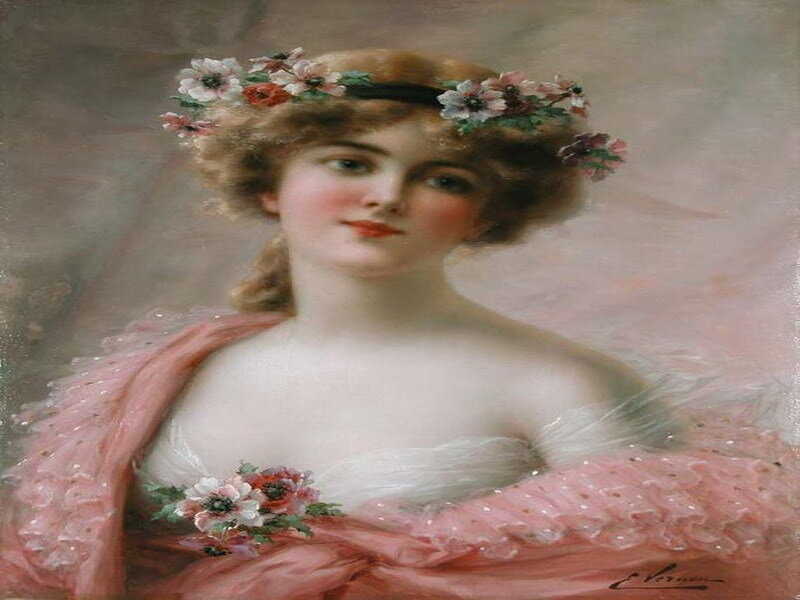 Portrait of a woman with flowers