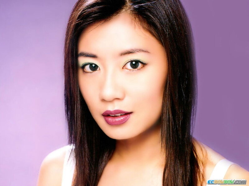 portrait of a woman with purple background