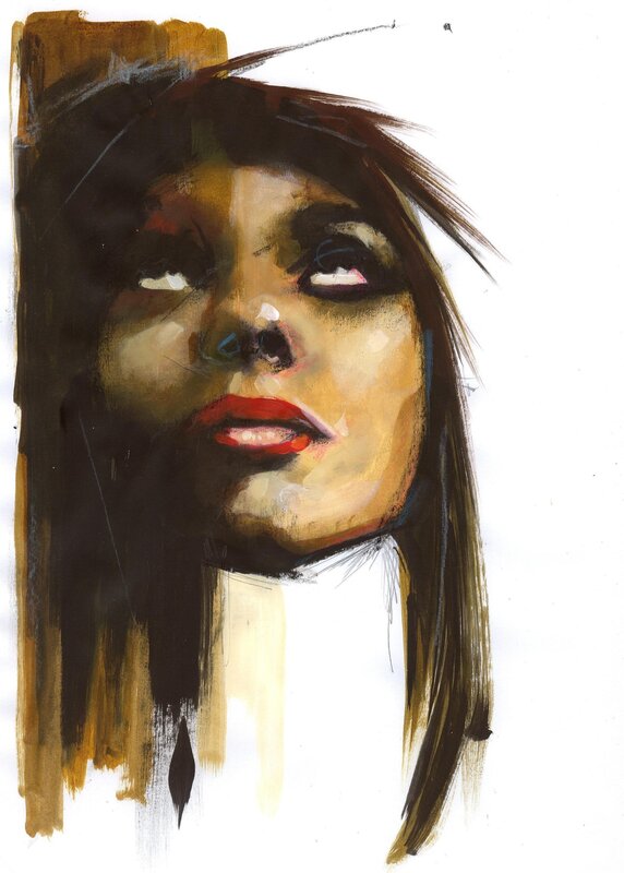portrait of a woman with red lips